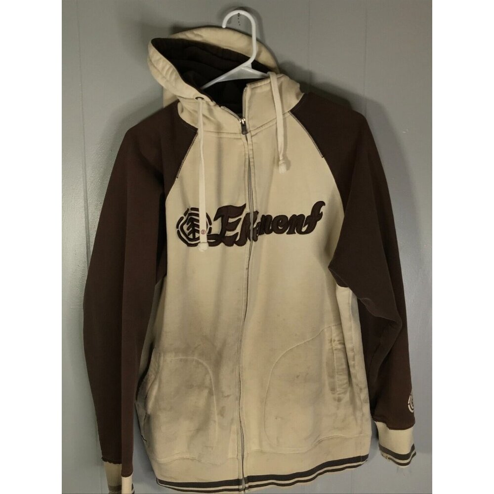 VINTAGE Element Skateboards Sweater medium Full Zip Hoodie Spellout Y2K Thrashed